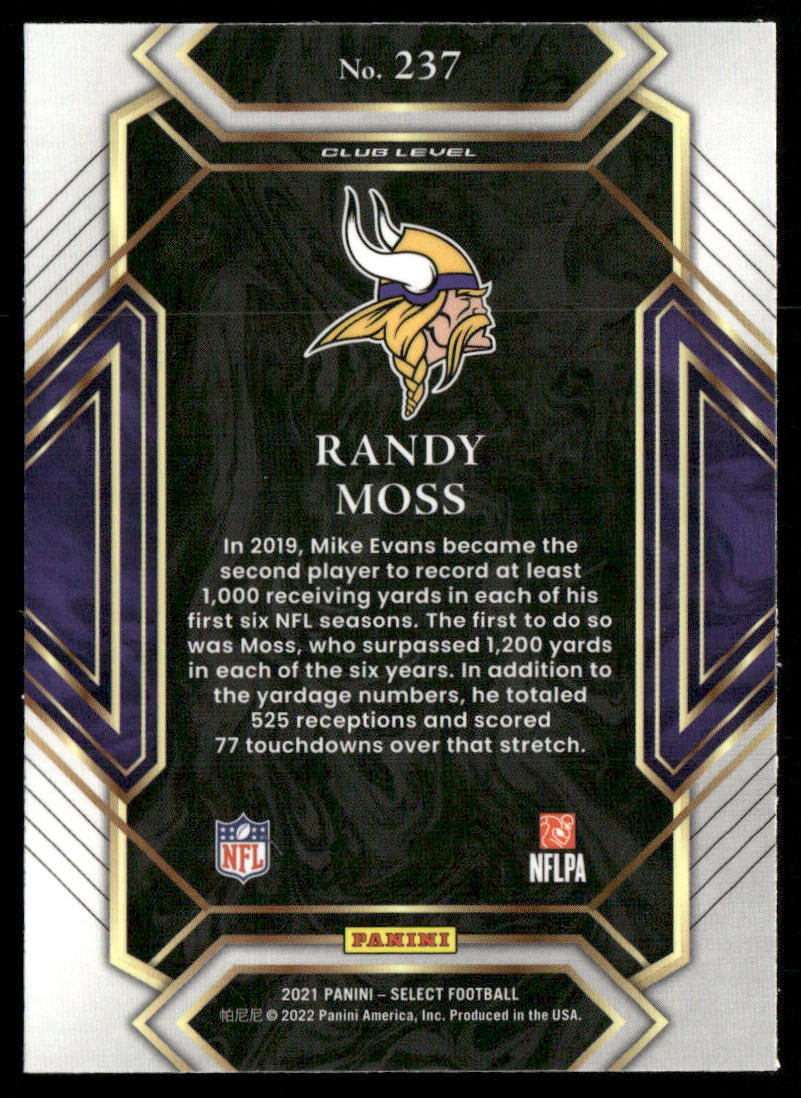 Randy Moss 2021 Panini Select #237 Minnesota Vikings