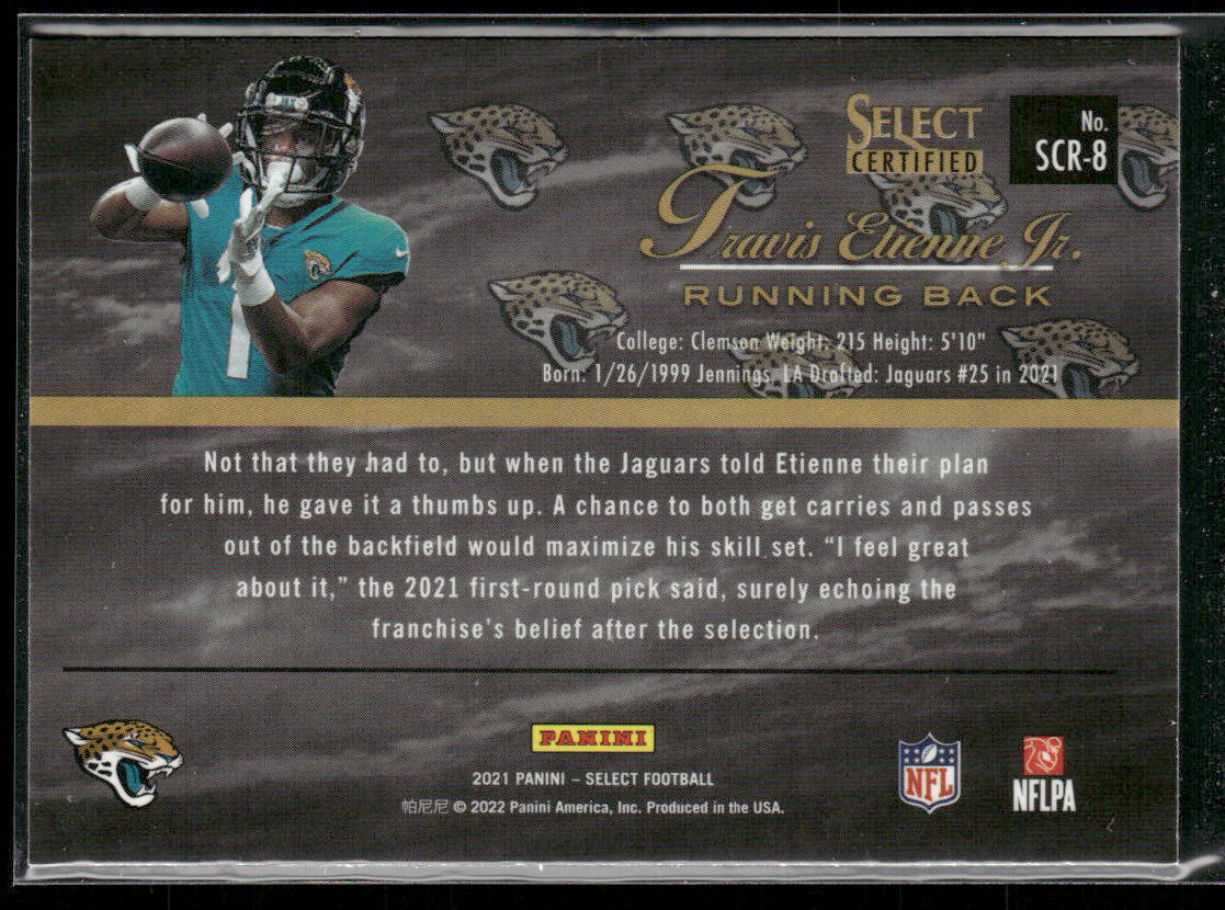 Travis Etienne Jr. 2021 Panini Select Select Certified Rookies #SCR-8 Jaguars