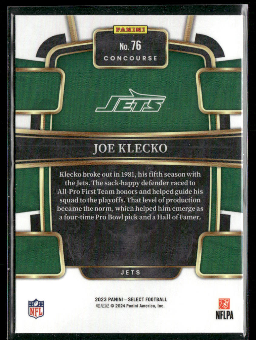Joe Klecko 2023 Panini Select #76 New York Jets
