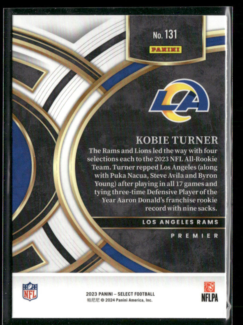 Kobie Turner 2023 Panini Select #131 Los Angeles Rams