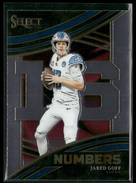 Jared Goff 2023 Panini Select Select Numbers #NMB-JGO Detroit Lions