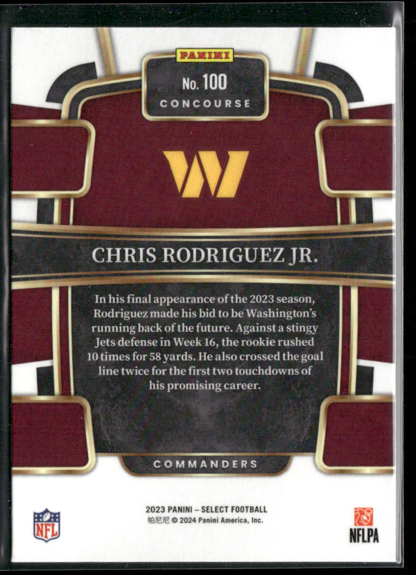 Chris Rodriguez Jr. 2023 Panini Select #100 RC Washington Commanders