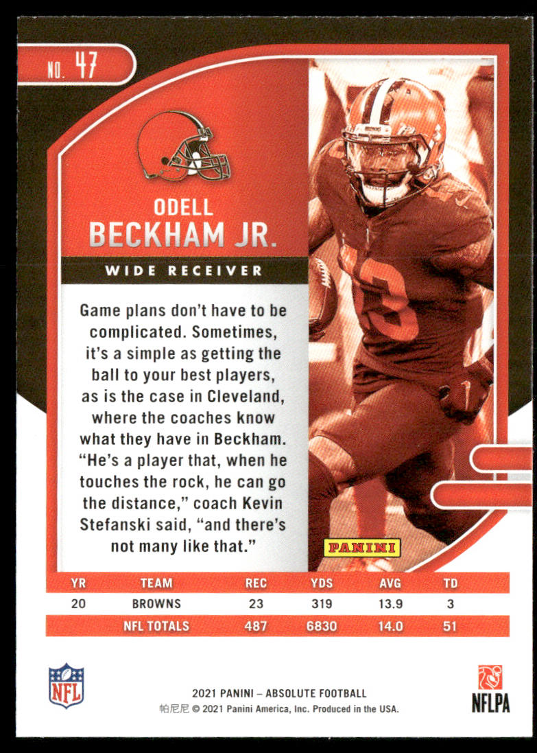 Odell Beckham Jr. 2021 Panini Absolute Retail #47 Cleveland Browns