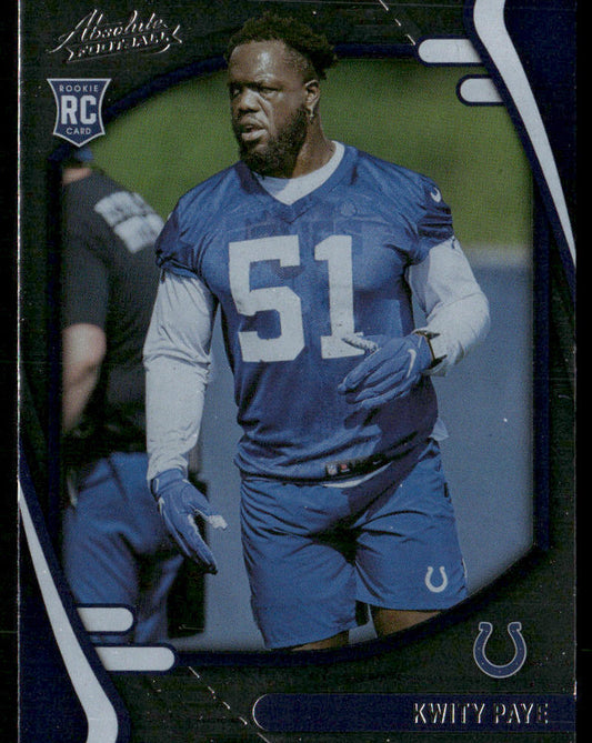 Kwity Paye 2021 Panini Absolute Retail #150 RC Indianapolis Colts