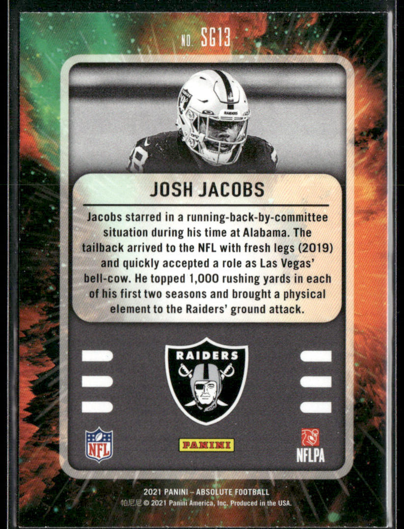 Josh Jacobs 2021 Panini Absolute Star Gazing #SG13 Las Vegas Raiders