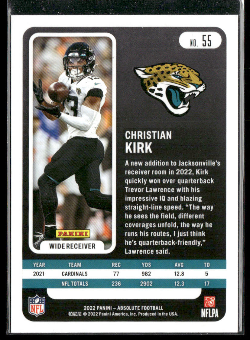 Christian Kirk 2022 Panini Absolute Retail #55 Jacksonville Jaguars