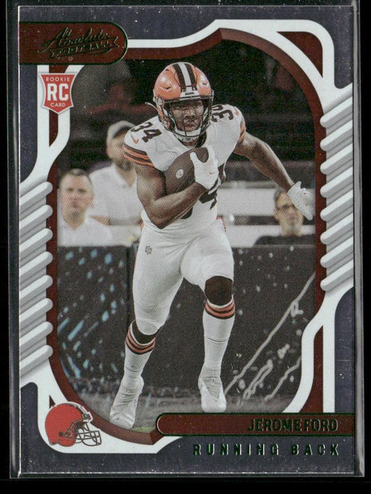 Jerome Ford 2022 Panini Absolute Green #171 RC Cleveland Browns