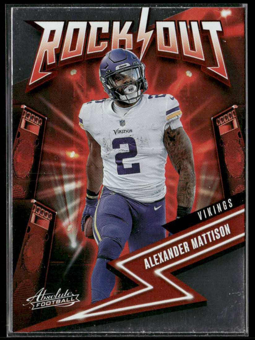 Alexander Mattison 2023 Panini Absolute Rock Out #17 Minnesota Vikings