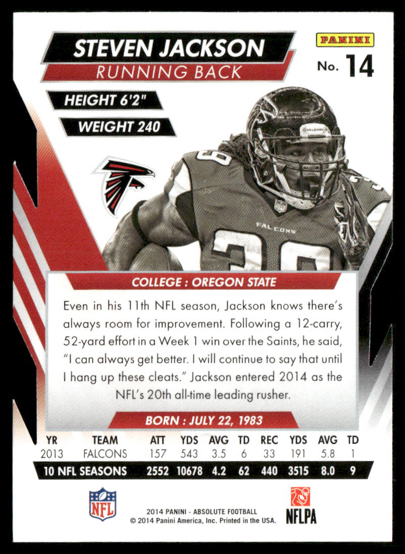 Steven Jackson 2014 Panini Absolute Retail #14 Atlanta Falcons