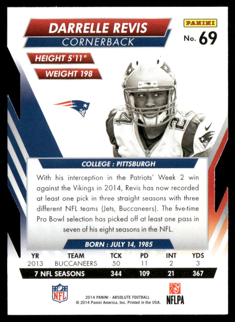 Darrelle Revis 2014 Panini Absolute Retail #69 New England Patriots