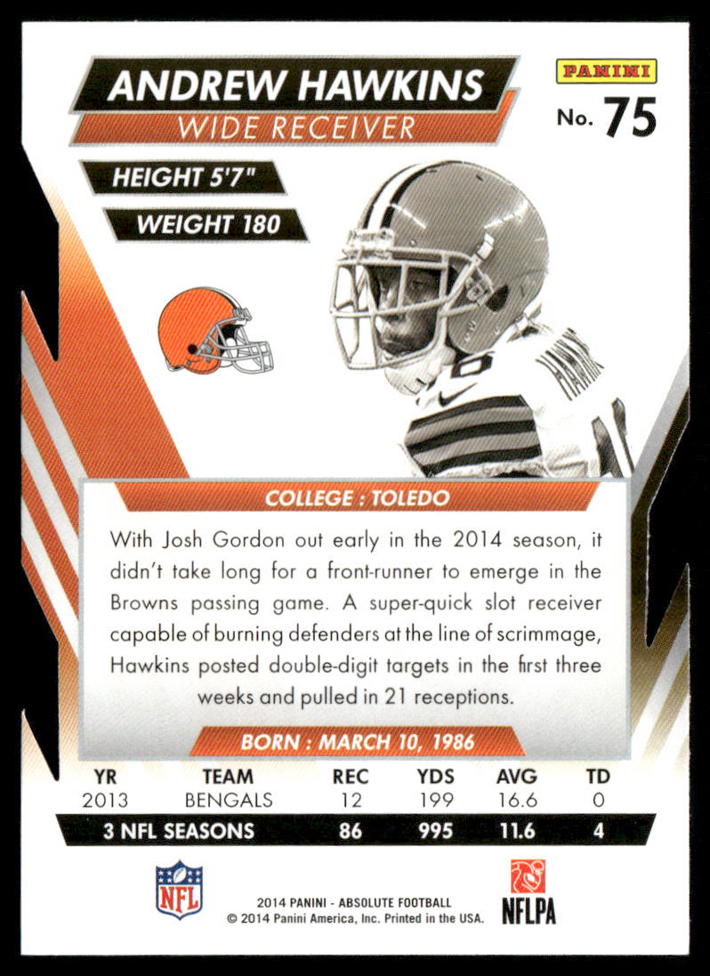 Andrew Hawkins 2014 Panini Absolute Retail #75 Cleveland Browns