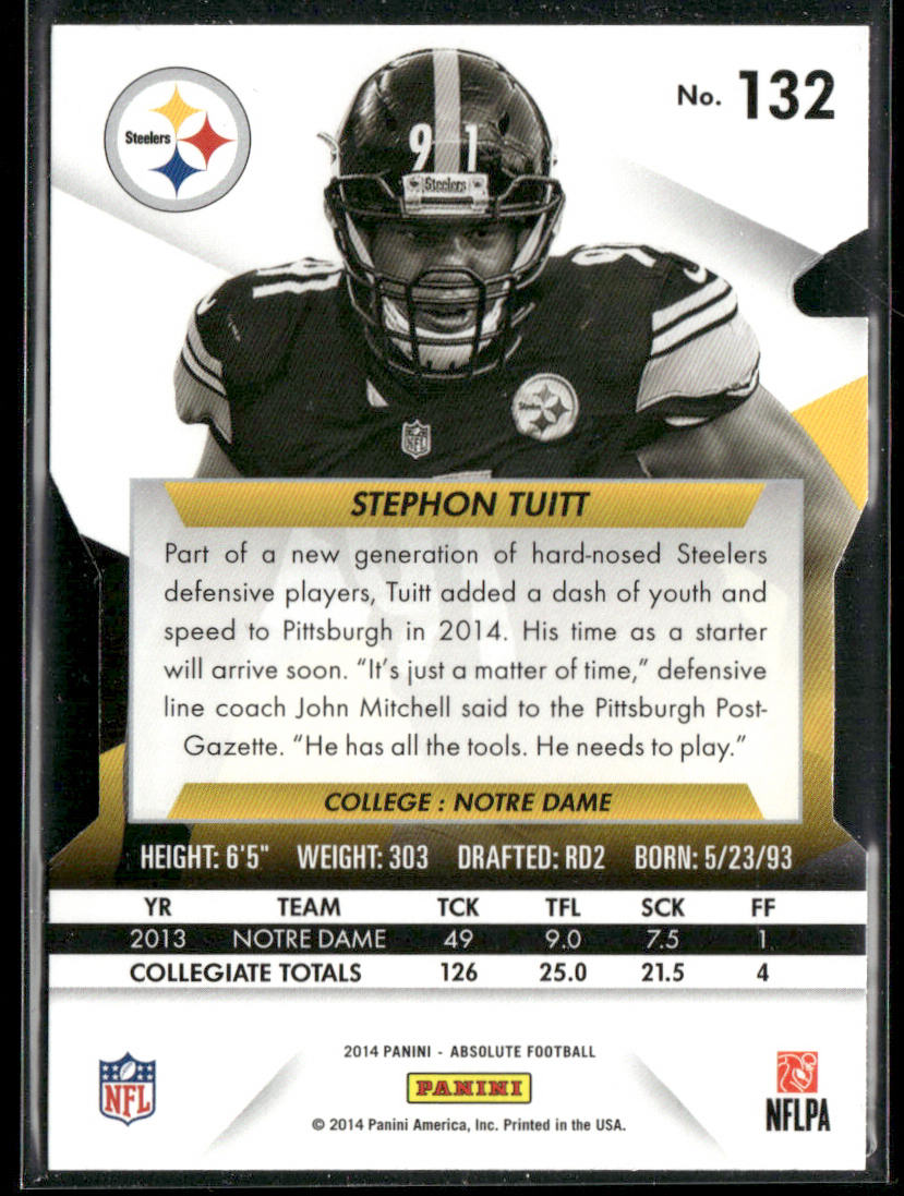 Stephon Tuitt 2014 Panini Absolute Retail #132 RC Pittsburgh Steelers