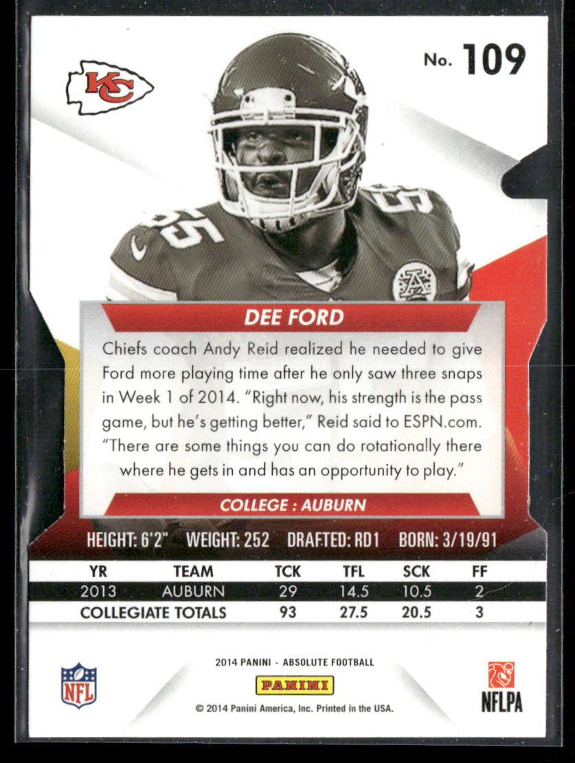 Dee Ford 2014 Panini Absolute Spectrum Platinum #109 SN,RC Kansas City Chiefs