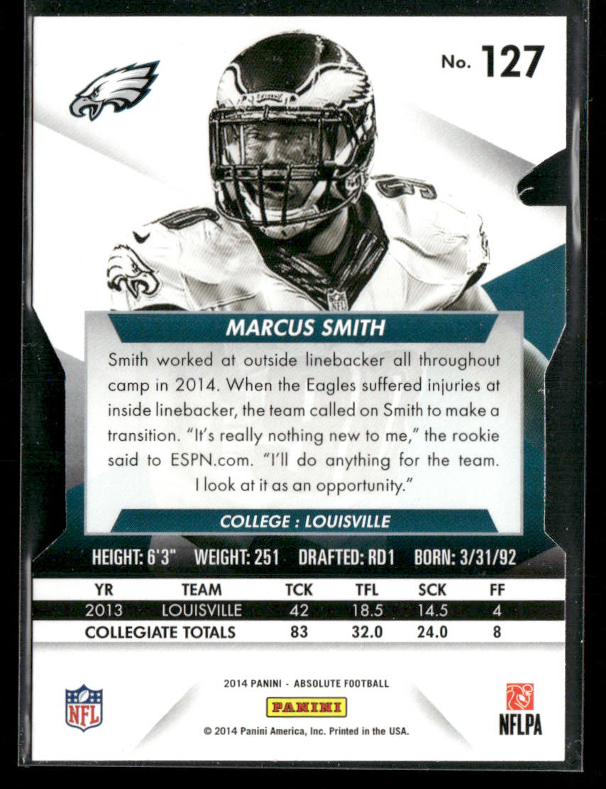 Marcus Smith 2014 Panini Absolute Retail #127 RC Philadelphia Eagles
