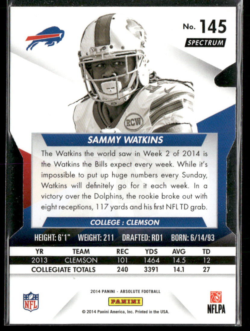 Sammy Watkins 2014 Panini Absolute Retail Red #145 RC Buffalo Bills