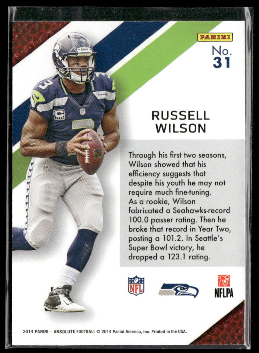 Russell Wilson 2014 Panini Absolute Hogg Heaven #31 Seattle Seahawks