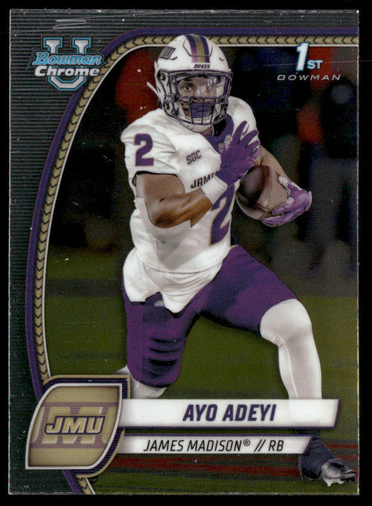 Ayo Adeyi 2024 Bowman University Chrome #18 James Madison Dukes