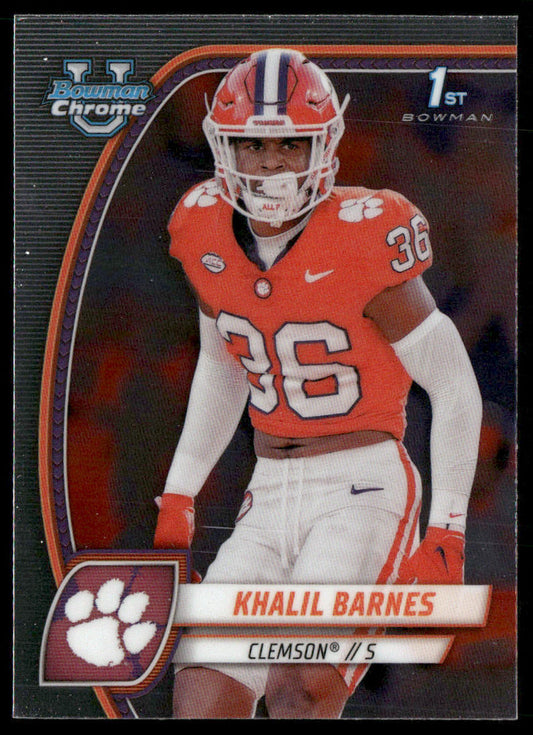 Khalil Barnes 2024 Bowman University Chrome #114 Clemson Tigers