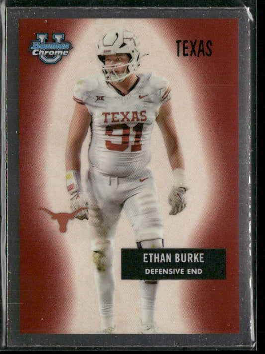 Ethan Burke 2024 Bowman University Chrome 1955 Bowman Football #55B-28 Longhorns