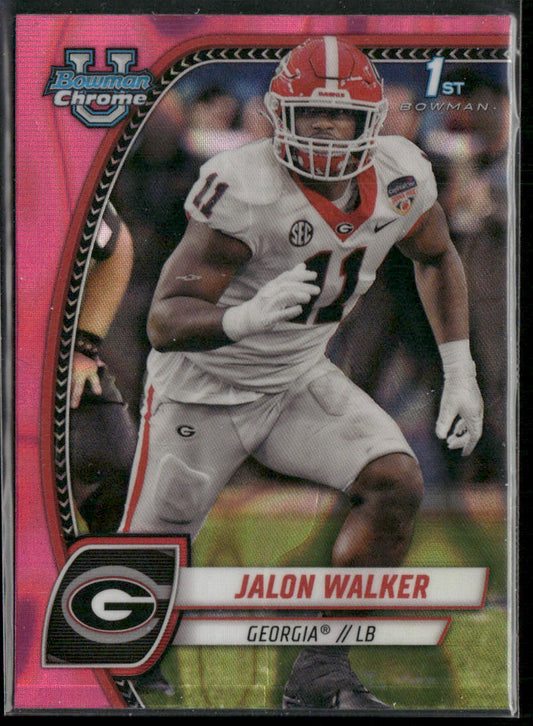 Jalon Walker 2024 Bowman University Chrome Pink Lava Refractor #89 Bulldogs