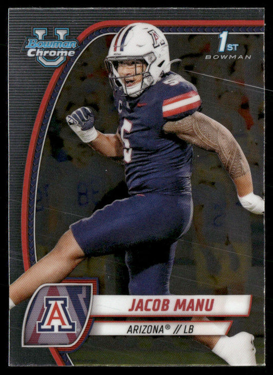 Jacob Manu 2024 Bowman University Chrome #81 Arizona Wildcats