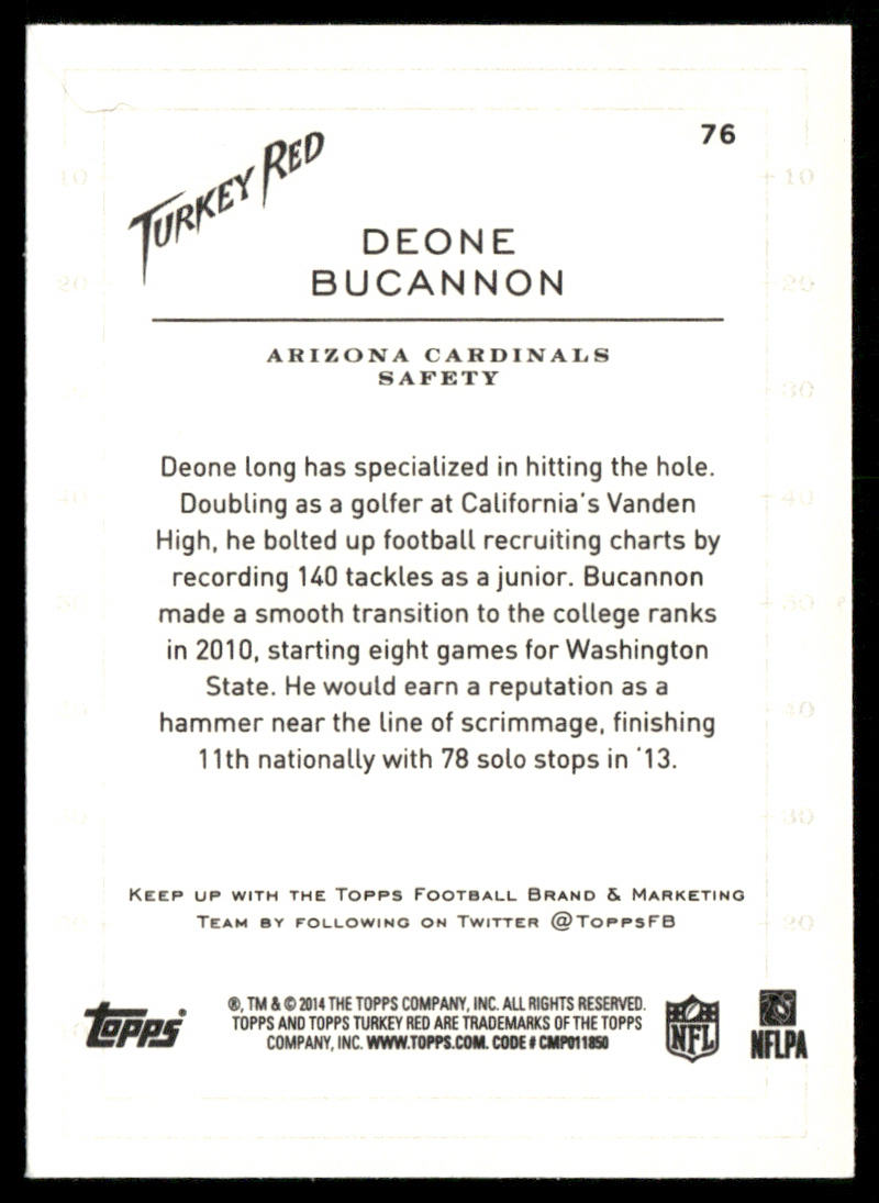 Deone Bucannon 2014 Topps Turkey Red #76 RC Arizona Cardinals