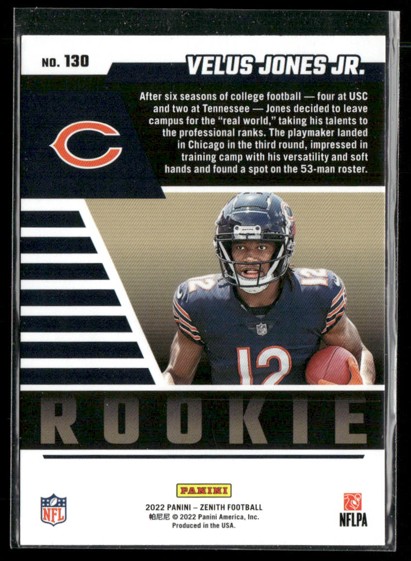 Velus Jones Jr. 2022 Zenith Red Zone #130 RC Chicago Bears