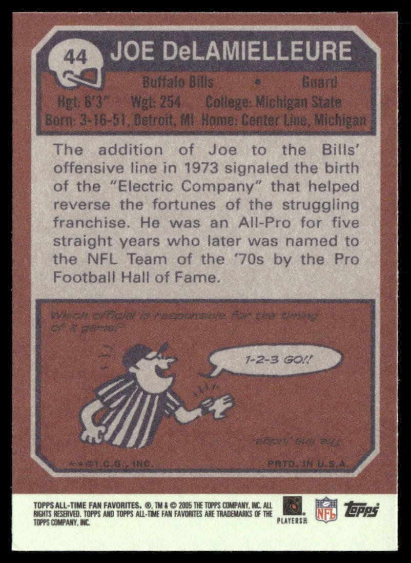 Joe DeLamielleure 2004 Topps Fan Favorites #44 Buffalo Bills