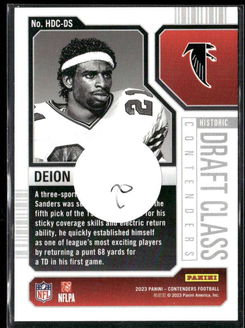 Deion Sanders 2023 Panini Contenders Historic Draft Class Contenders #HDC-DS