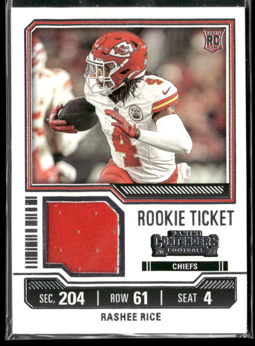 Rashee Rice 2023 Panini Contenders Rookie Ticket Swatches #TS28 MEM Chiefs