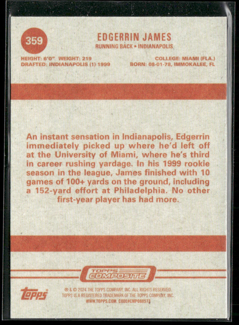 Edgerrin James 2023 Topps Composite #359 Indianapolis Colts