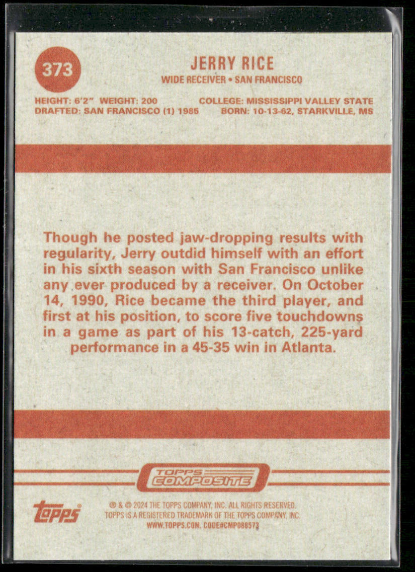 Jerry Rice 2023 Topps Composite #373 San Francisco 49ers
