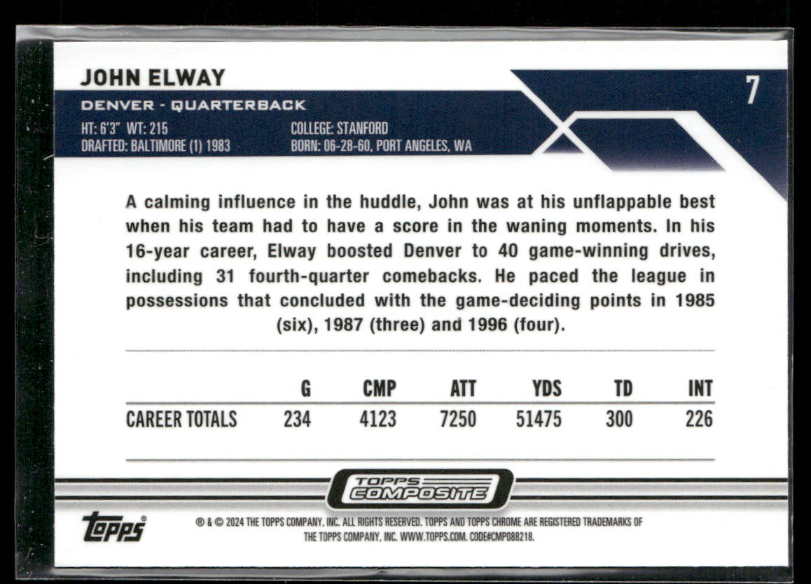 John Elway 2023 Topps Composite #7 Denver Broncos
