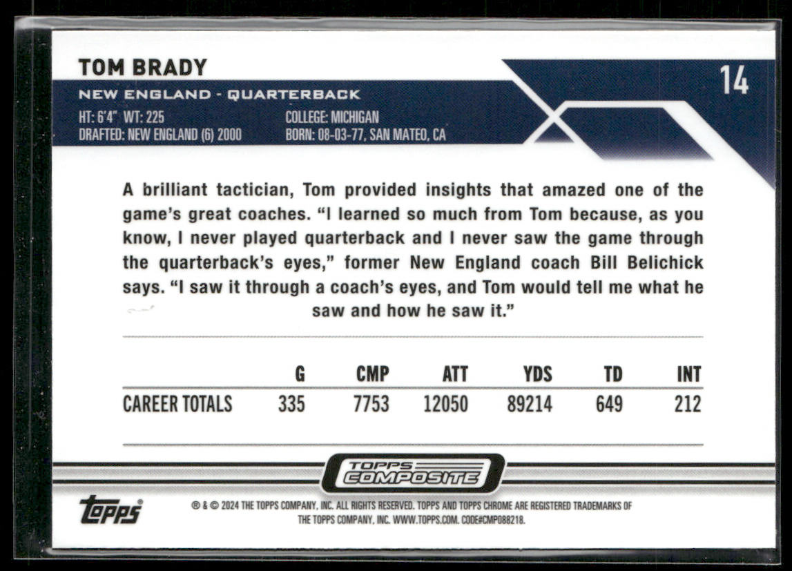 Tom Brady 2023 Topps Composite #14 New England Patriots