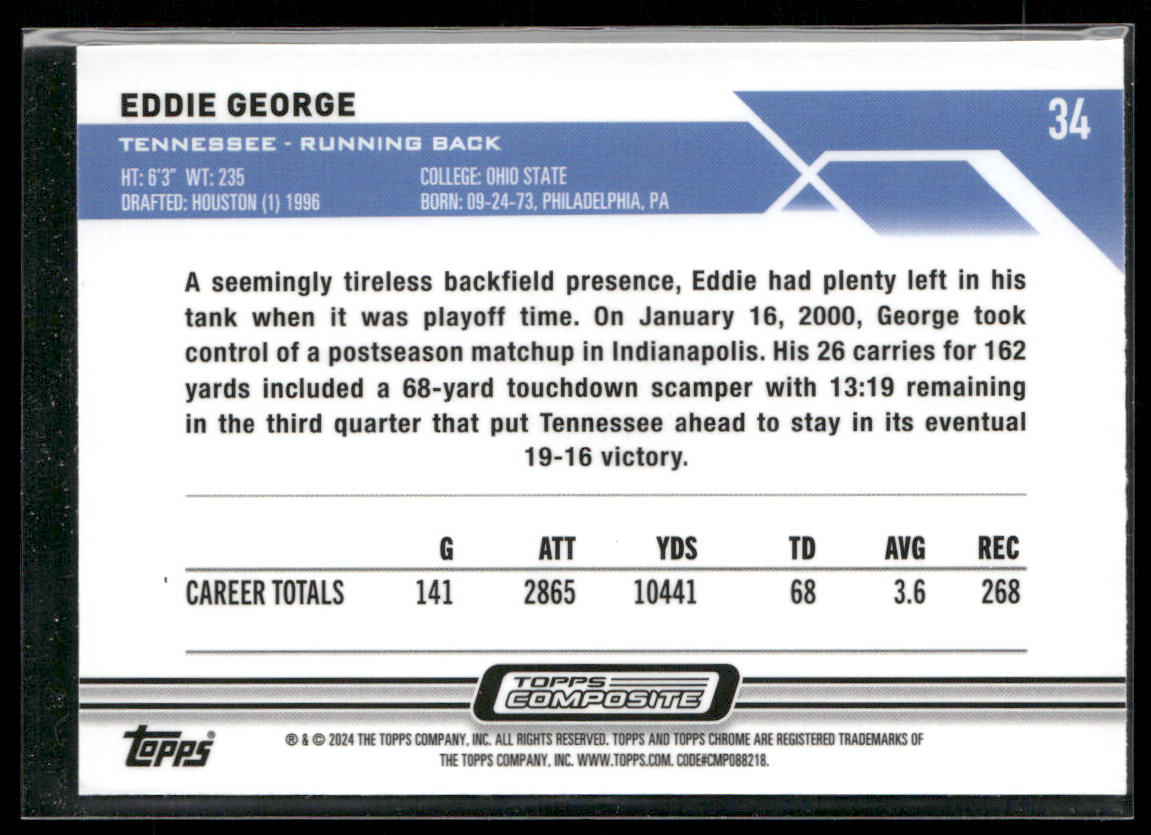 Eddie George 2023 Topps Composite #34 Tennessee Titans