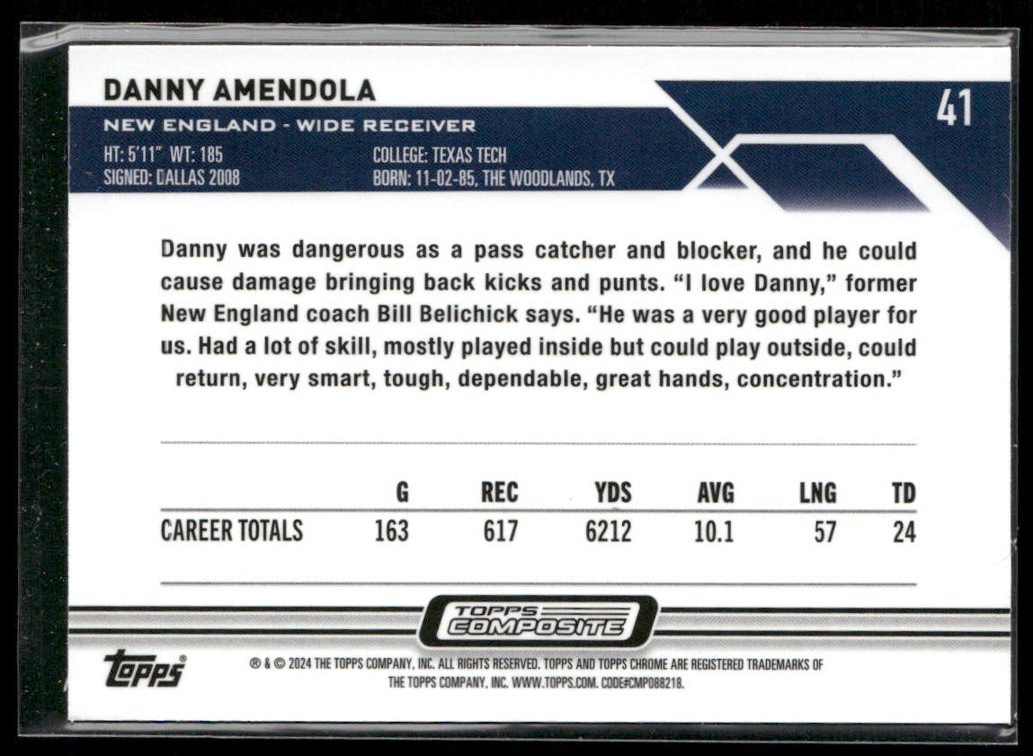 Danny Amendola 2023 Topps Composite #41 New England Patriots