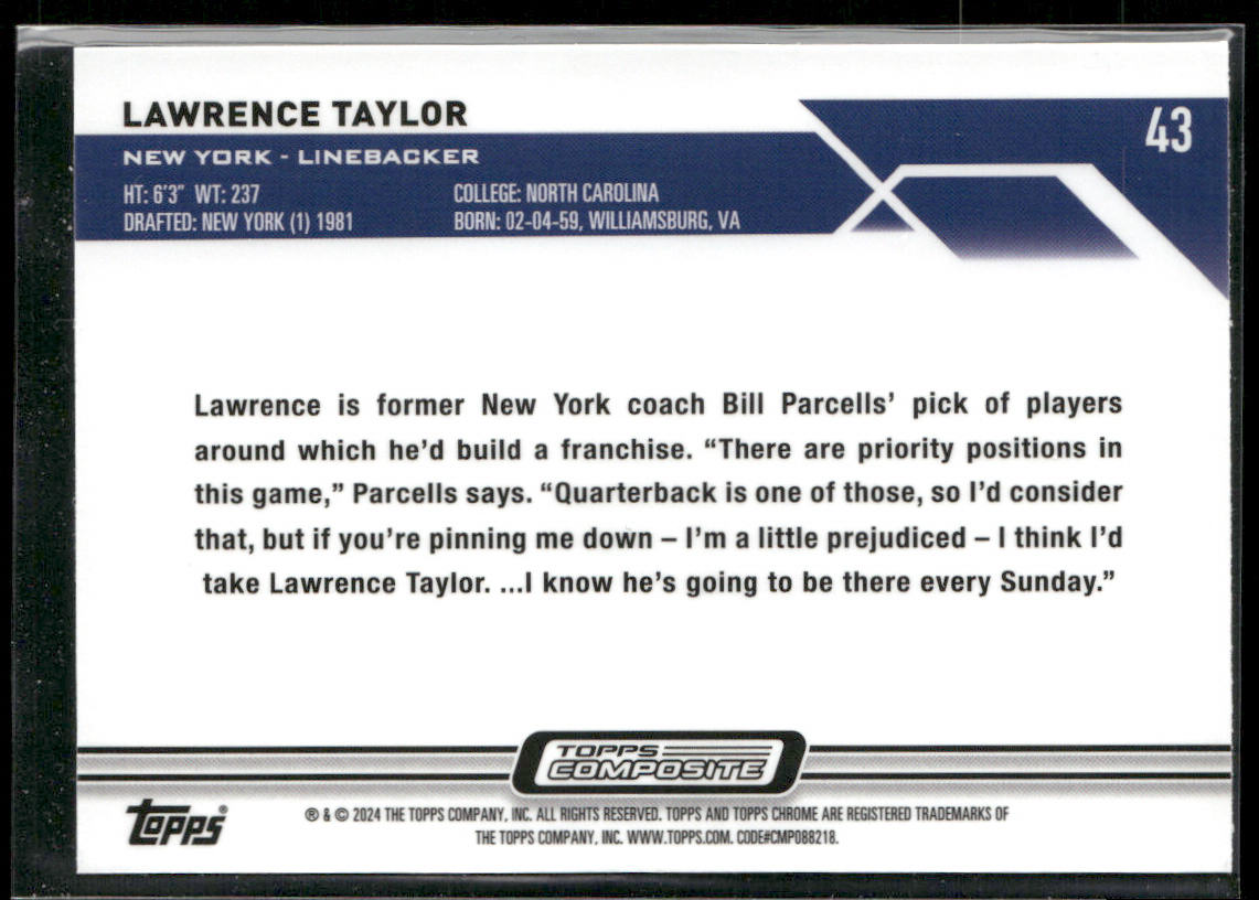 Lawrence Taylor 2023 Topps Composite #43 New York Giants
