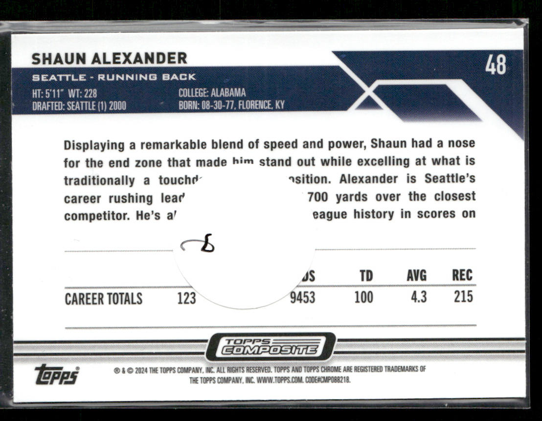 Shaun Alexander 2023 Topps Composite #48 Seattle Seahawks