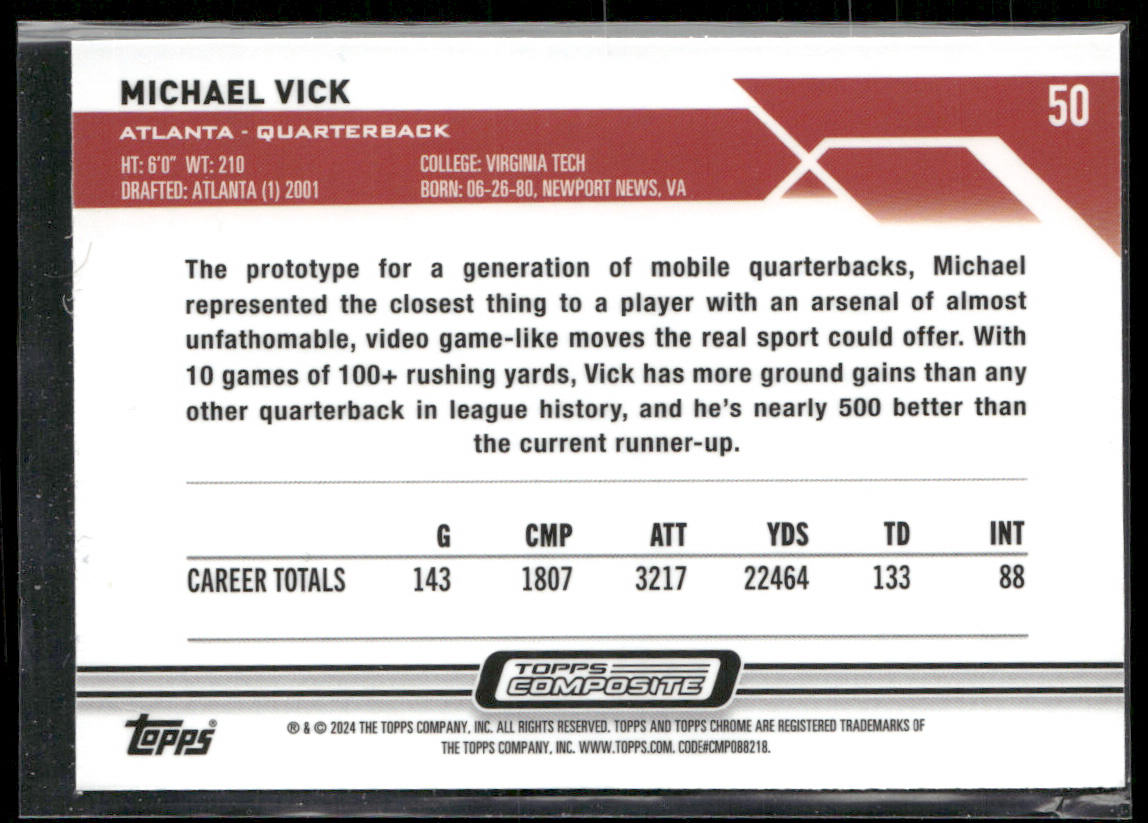 Michael Vick 2023 Topps Composite #50 Atlanta Falcons