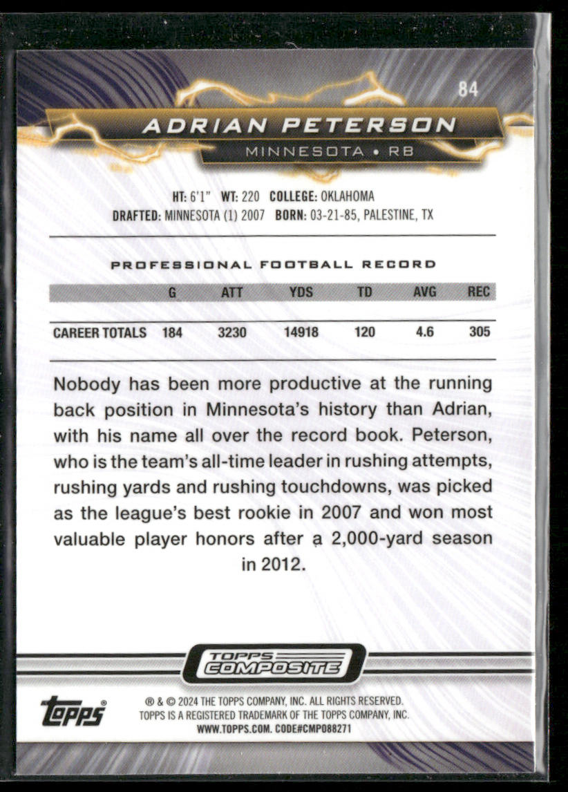 Adrian Peterson 2023 Topps Composite #84 Minnesota Vikings