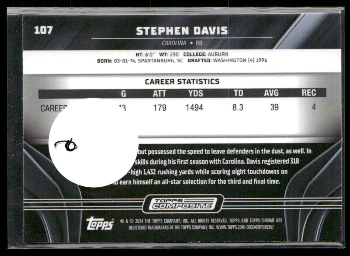 Stephen Davis 2023 Topps Composite #107 Carolina Panthers