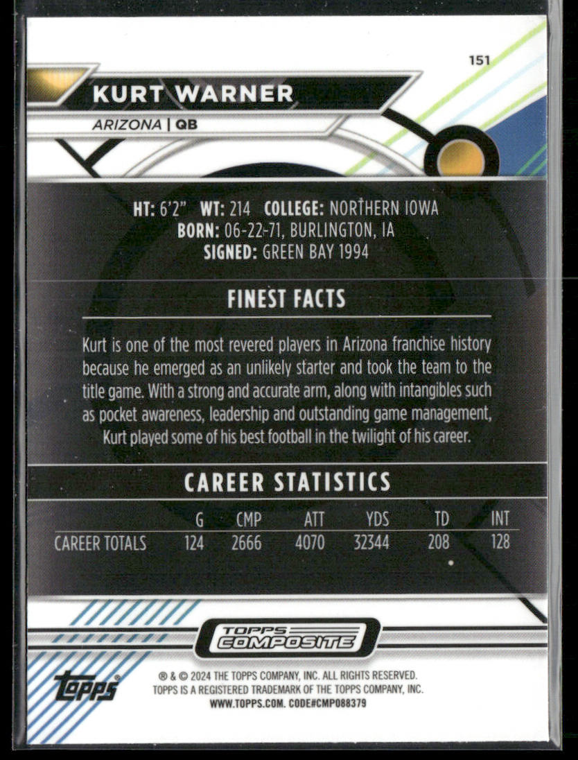 Kurt Warner 2023 Topps Composite #151 Arizona Cardinals