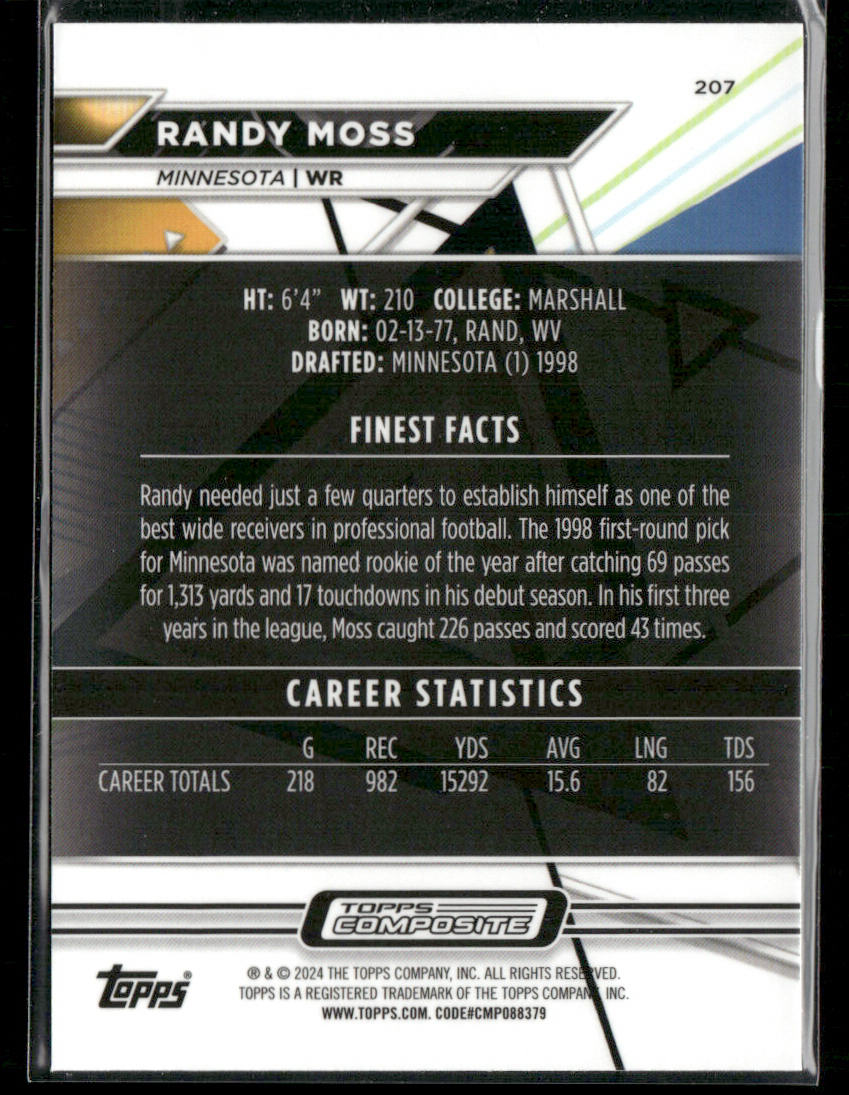 Randy Moss 2023 Topps Composite #207 Minnesota Vikings