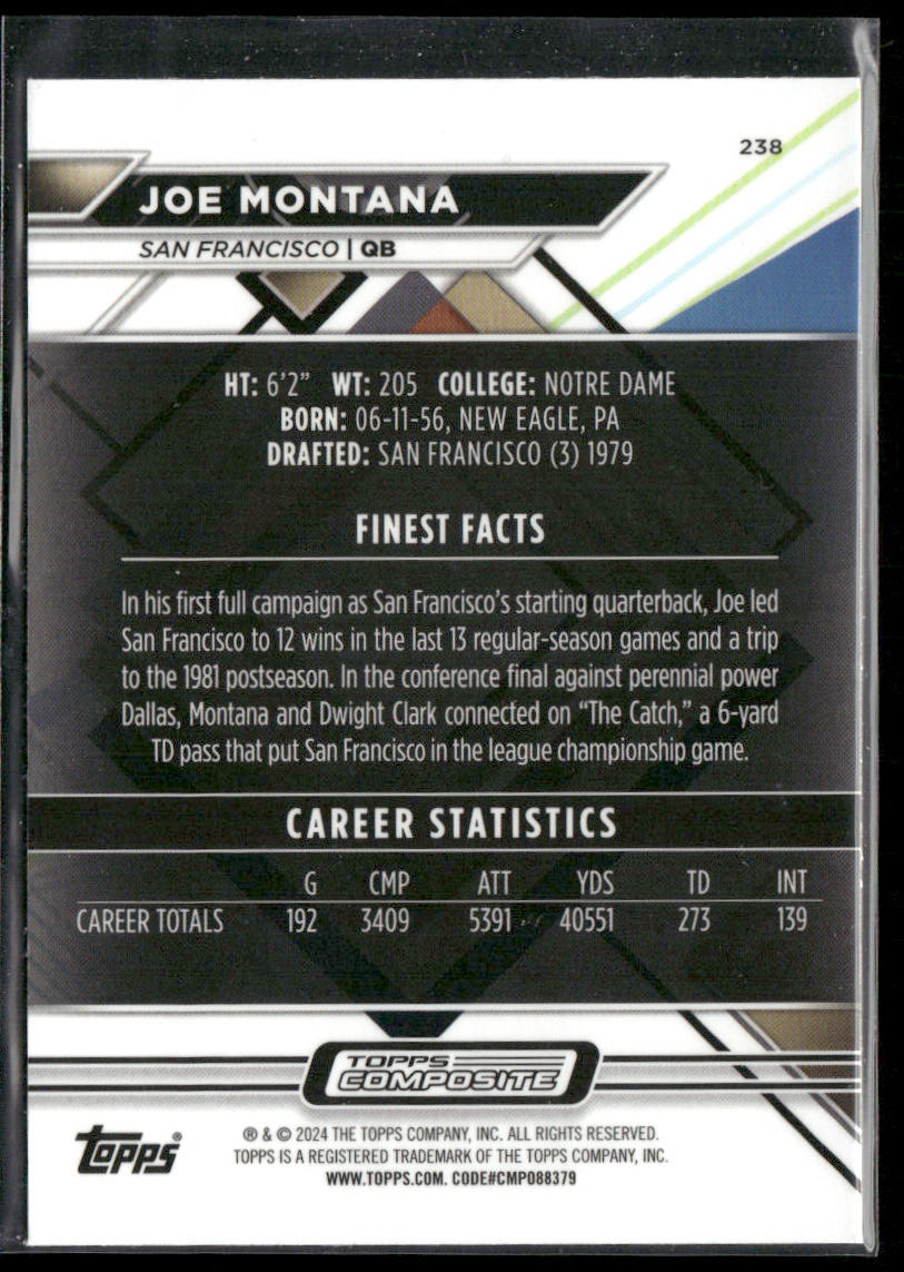 Joe Montana 2023 Topps Composite #238 San Francisco 49ers