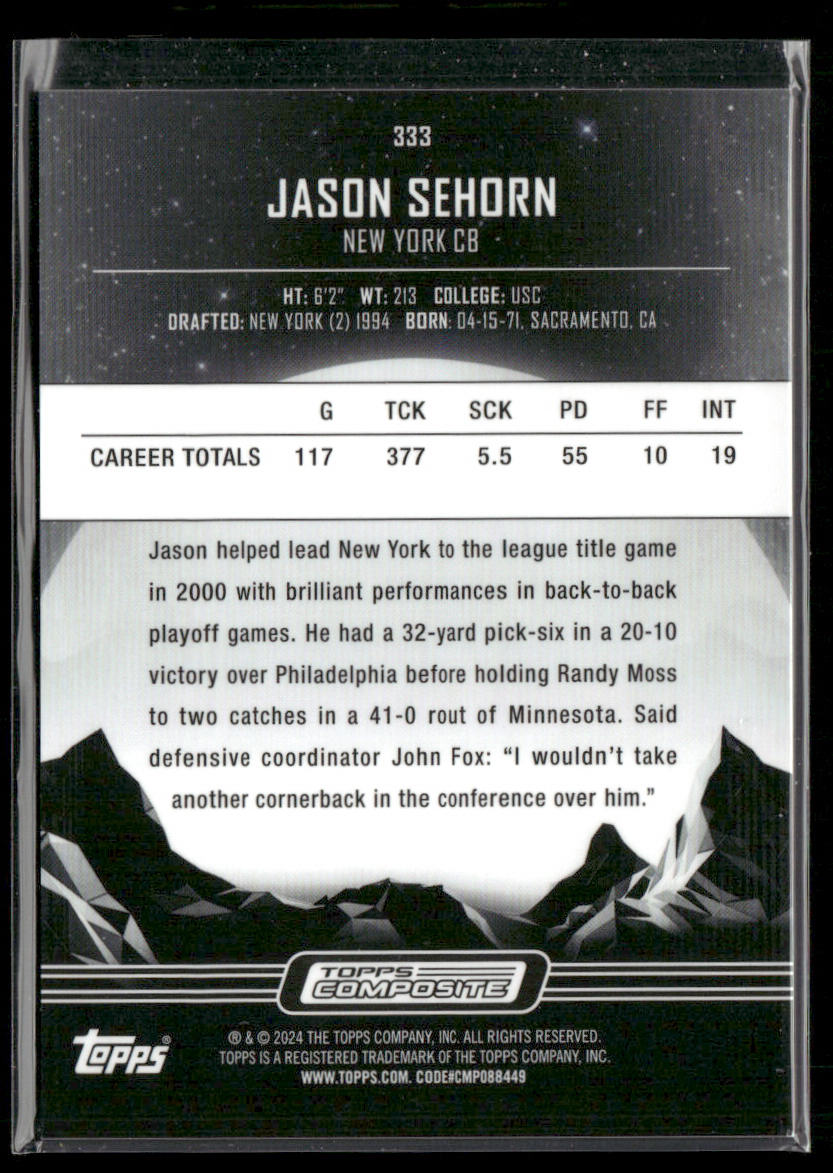 Jason Sehorn 2023 Topps Composite #333 New York Giants