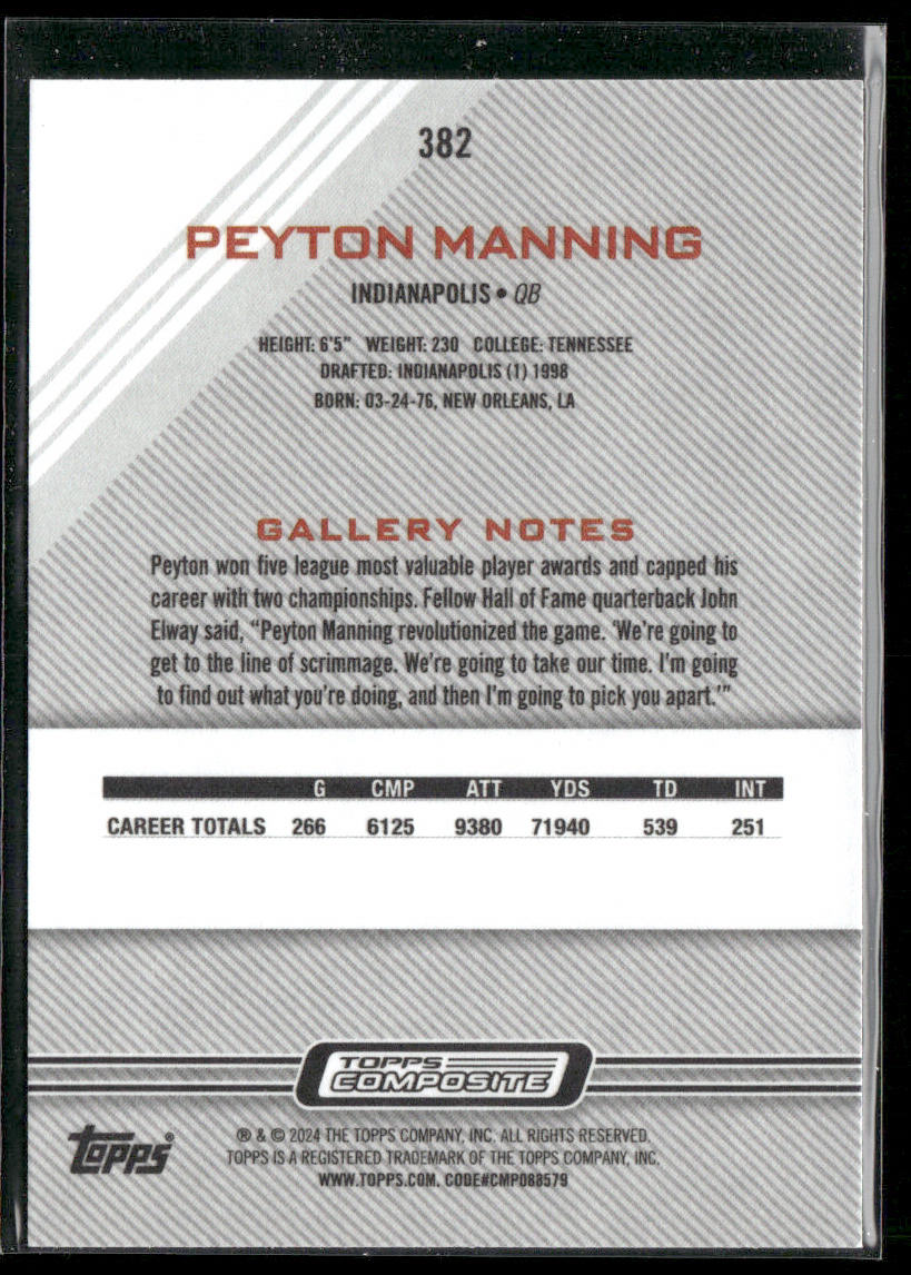 Peyton Manning 2023 Topps Composite #382 Indianapolis Colts