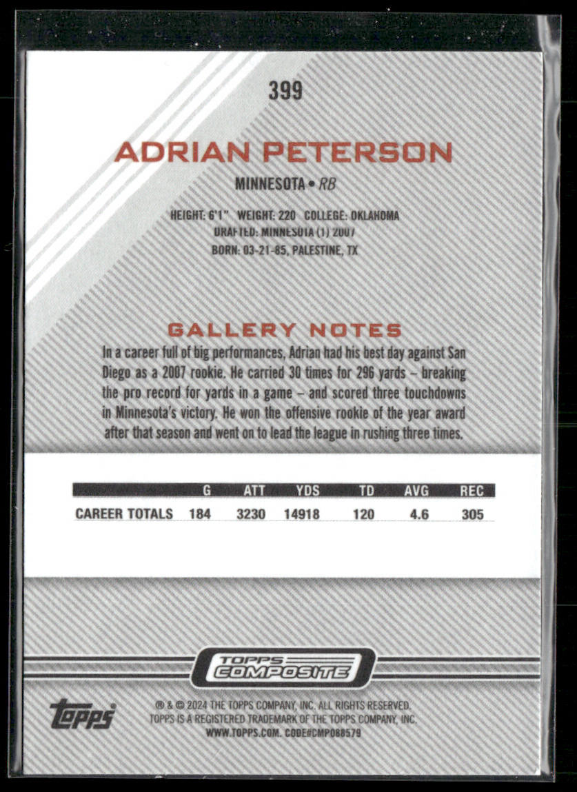 Adrian Peterson 2023 Topps Composite #399 Minnesota Vikings