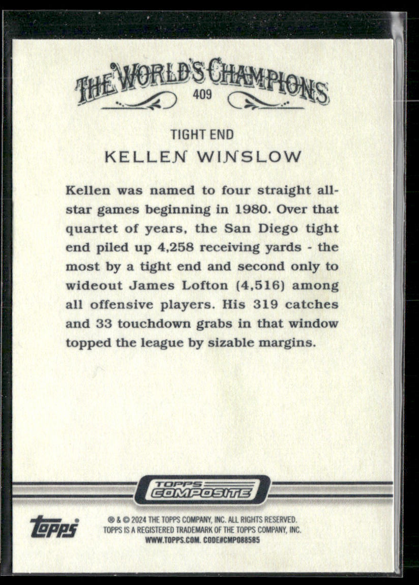 Kellen Winslow 2023 Topps Composite #409 San Diego Chargers