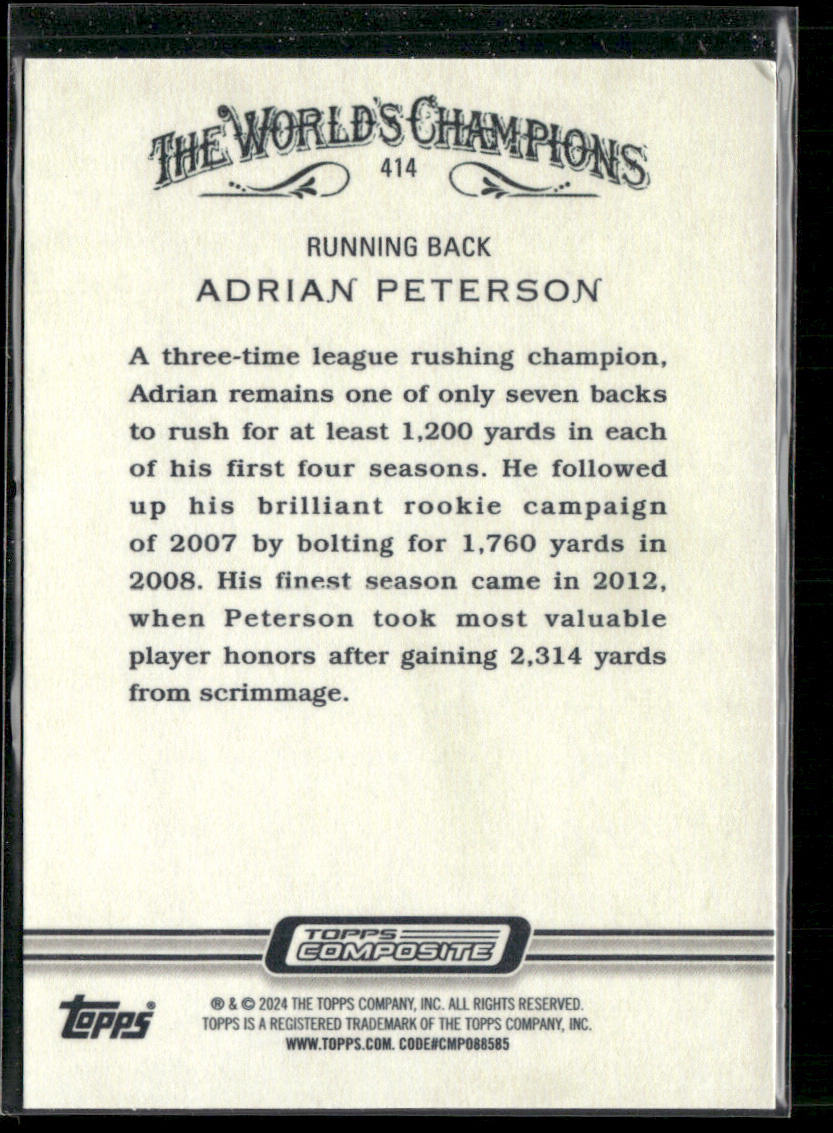 Adrian Peterson 2023 Topps Composite #414 Minnesota Vikings