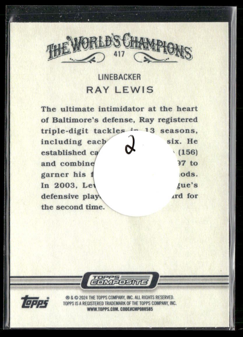 Ray Lewis 2023 Topps Composite #417 Baltimore Ravens